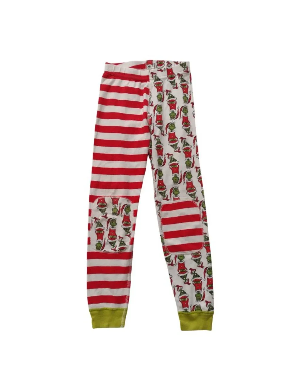 Hanna Andersson Grinch Pajamas Sz 6-7 Mixed Print Christmas Long John Pjs